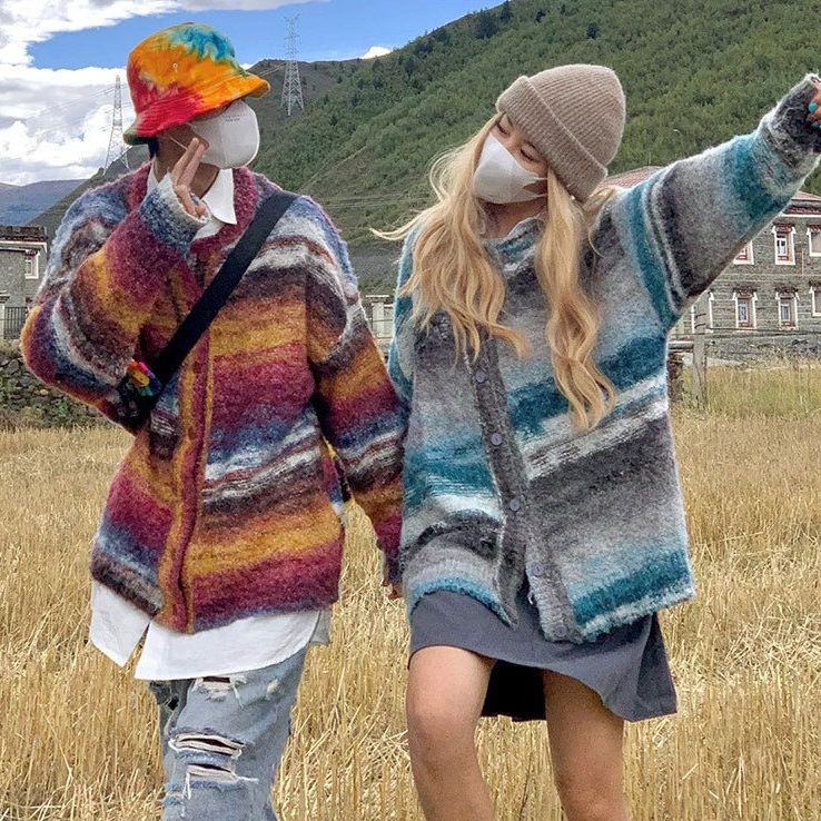 Autumn Contrast Color Pattern Sweater Image 4