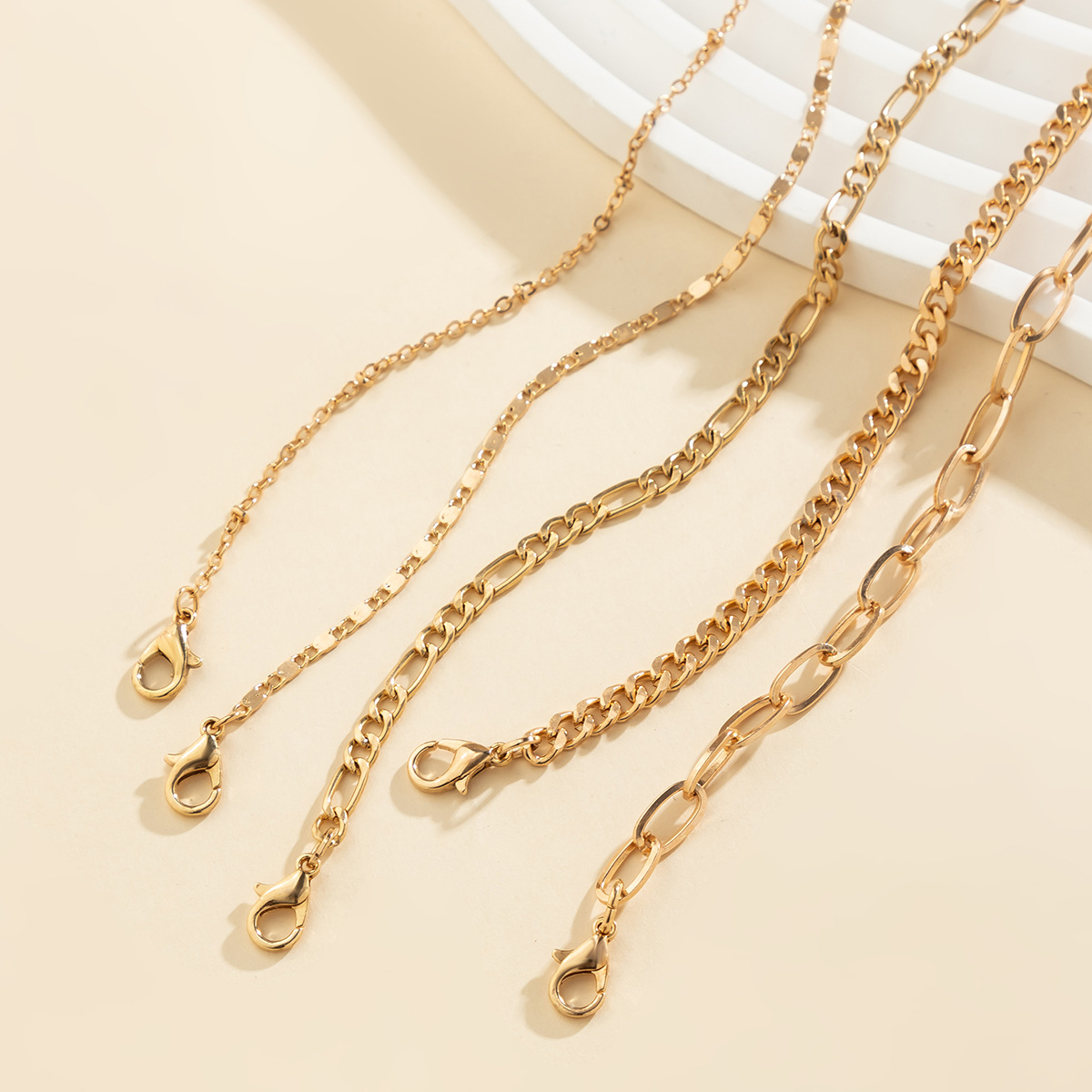 Simple Twin Cross Chain Bracelet - Image 1