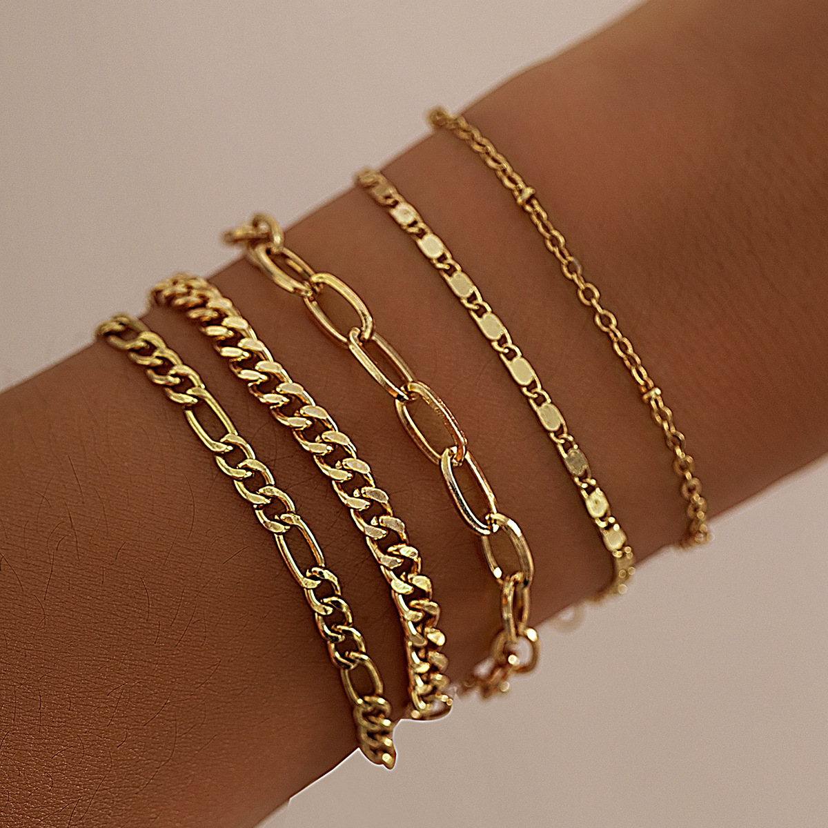 Simple Twin Cross Chain Bracelet - Image 2