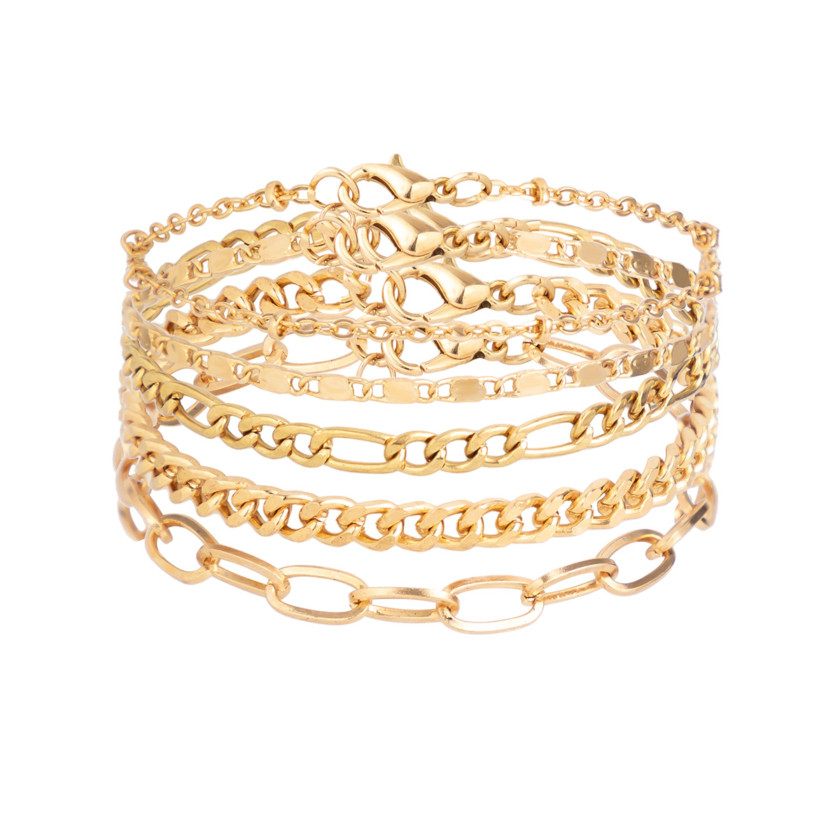 Simple Twin Cross Chain Bracelet - Image 3