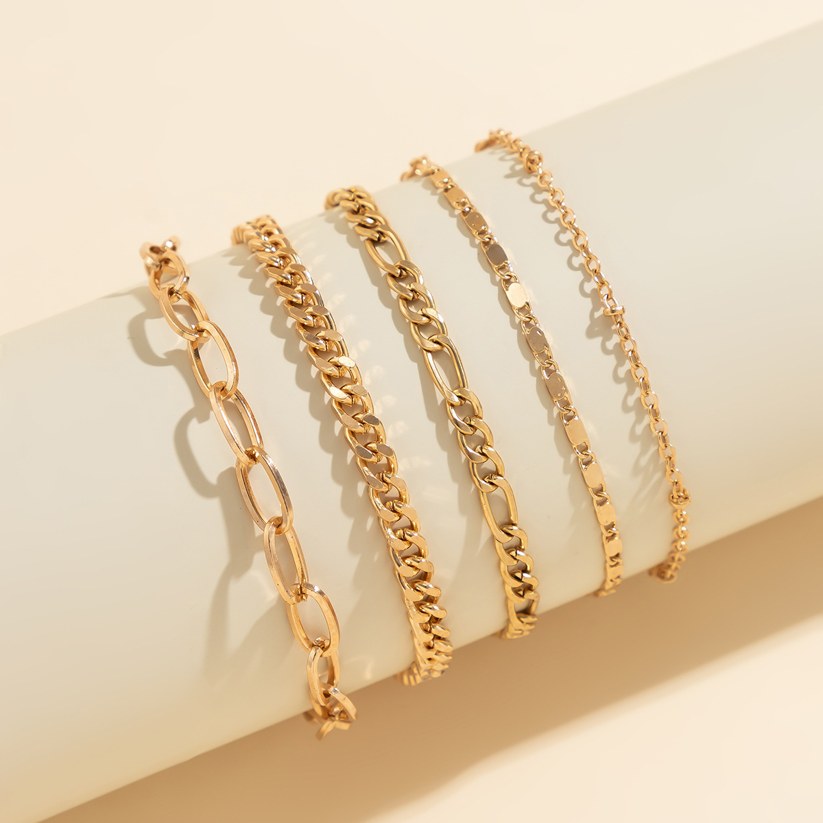 Simple Twin Cross Chain Bracelet - Image 5