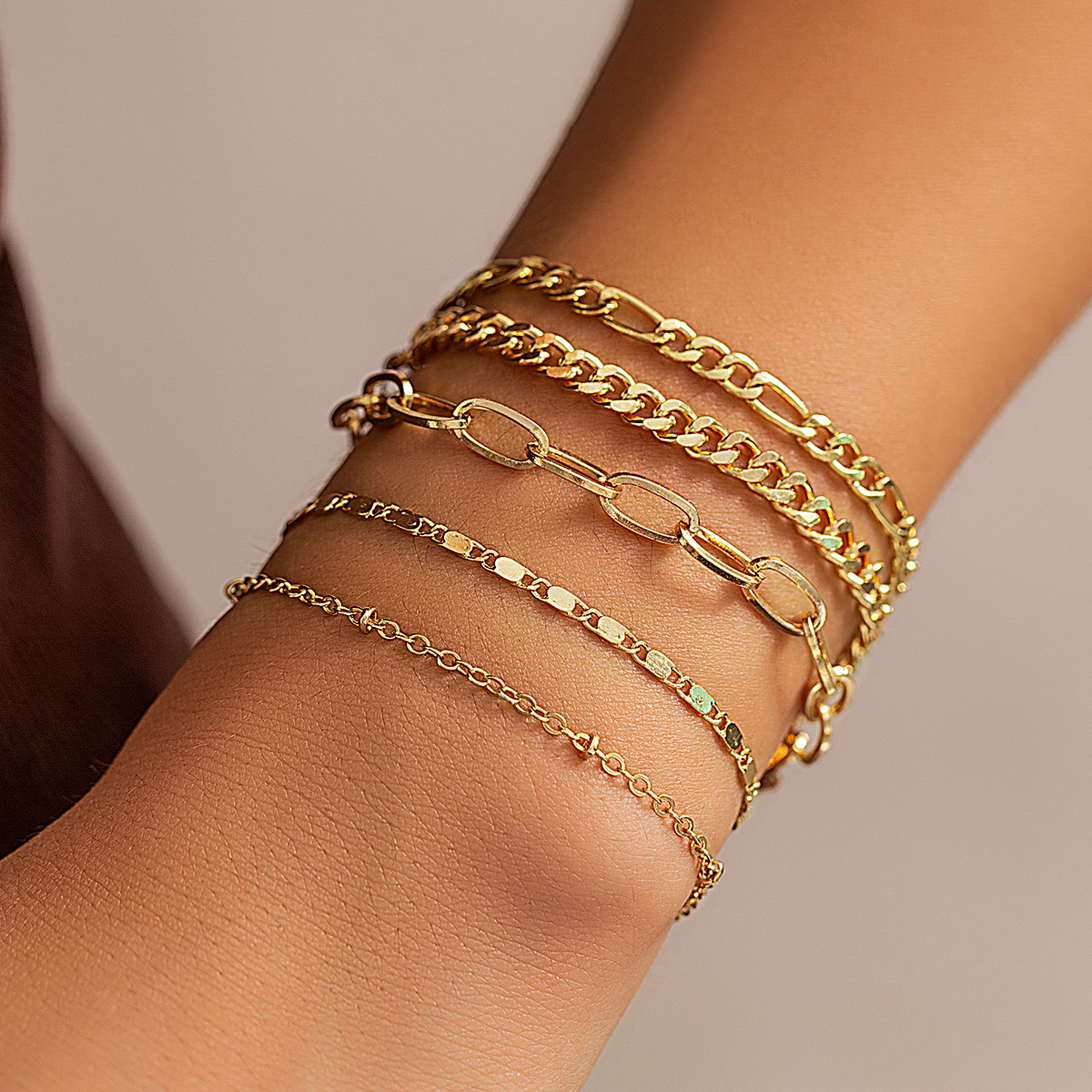 Simple Twin Cross Chain Bracelet - Image 7