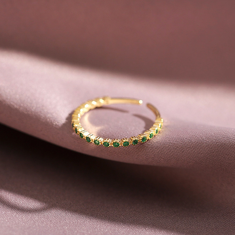Single Row Diamond Plated 14K Gold Ring Image 6