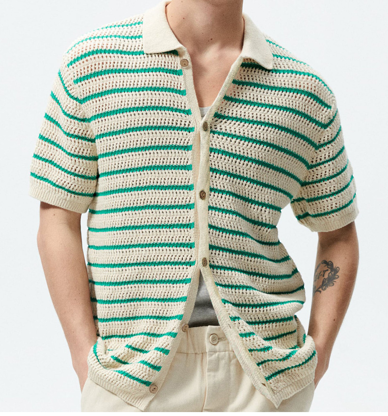 Men's Striped Wool Casual Sweater Image 3