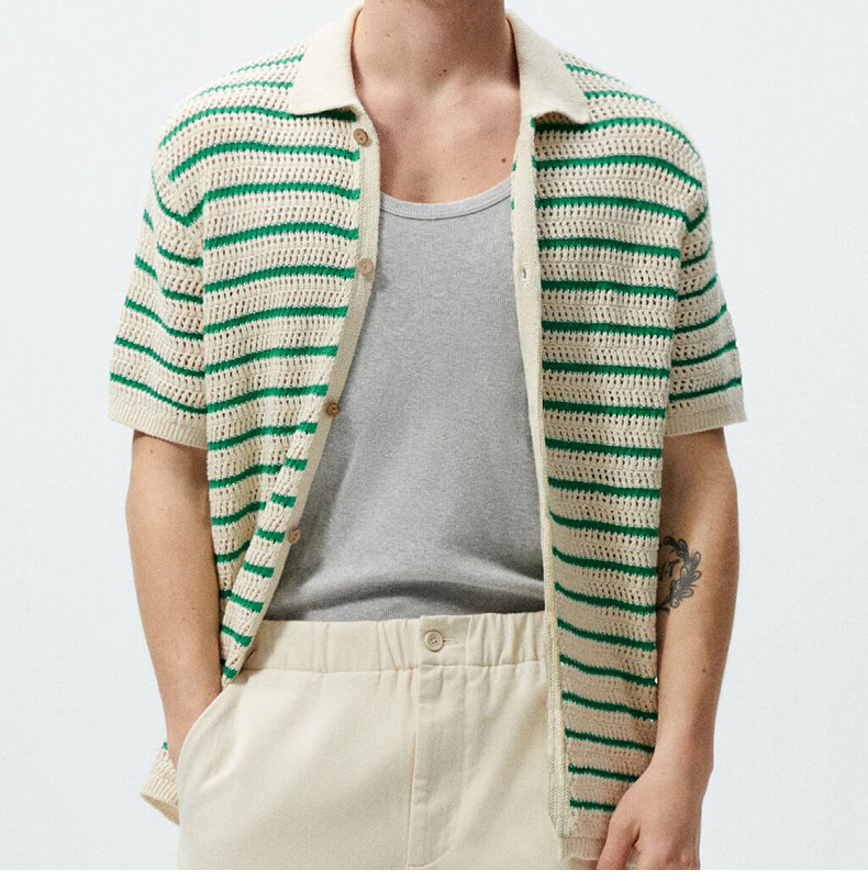 Men's Striped Wool Casual Sweater Image 6