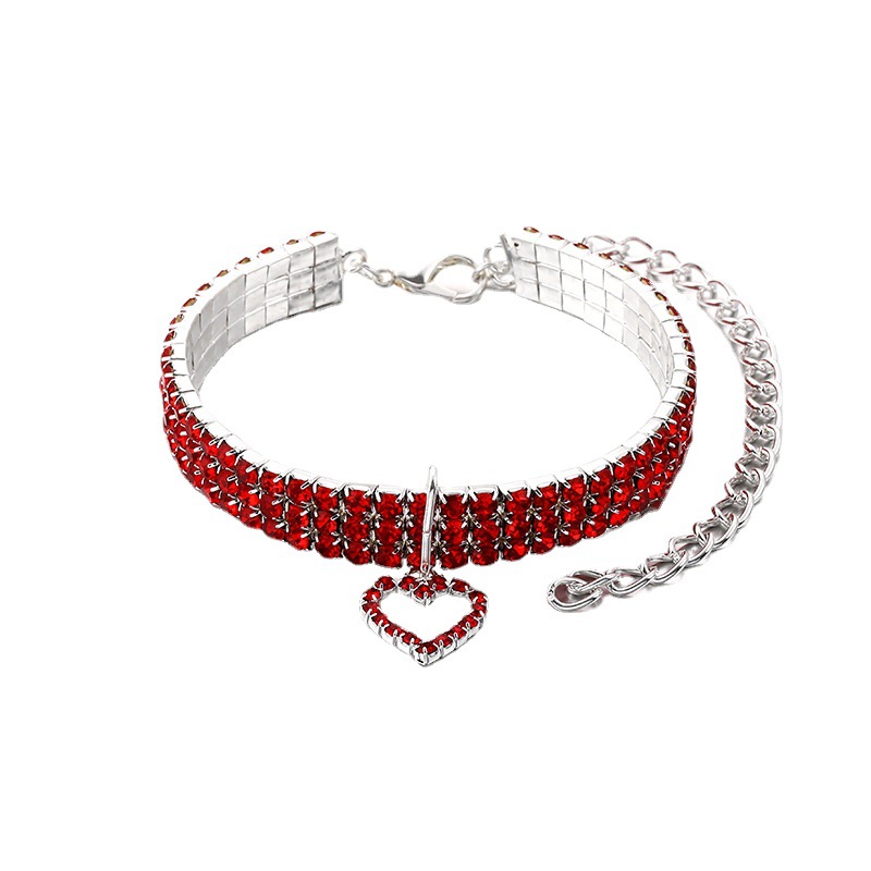 Three-row Stretch Pet Rhinestone Necklace - Image 3