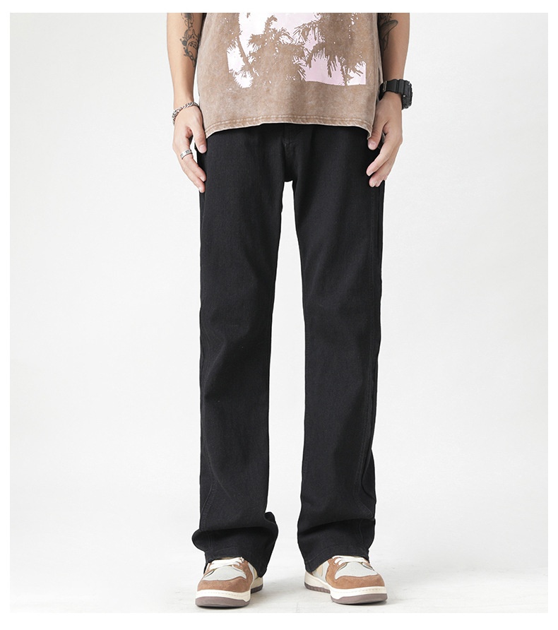 Heavy Washed Yellow Jeans im amerikanischen Stil, Bild 2