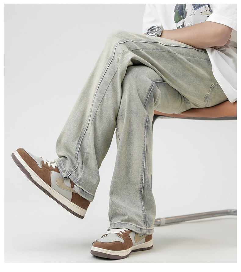 Heavy Washed Yellow Jeans im amerikanischen Stil Bild 10