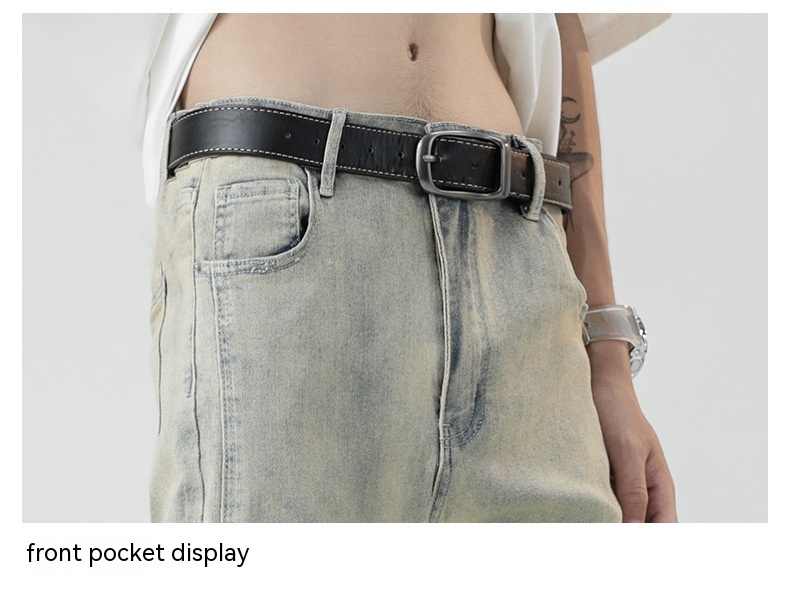 Heavy Washed Yellow Jeans im amerikanischen Stil Bild 11