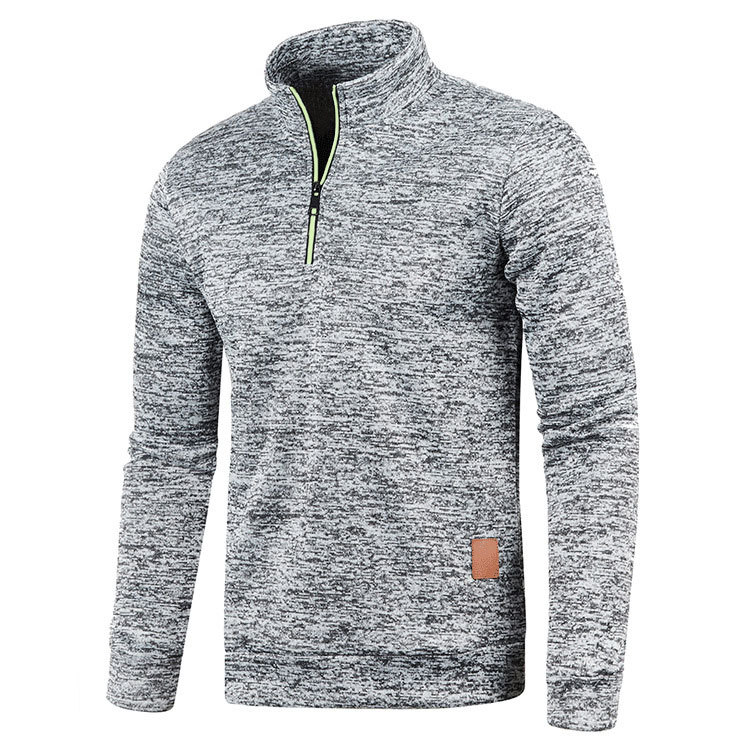 Men's Neckline Zipper Sweater - Close Up