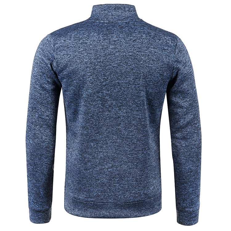 Men's Neckline Zipper Sweater - Casual Look