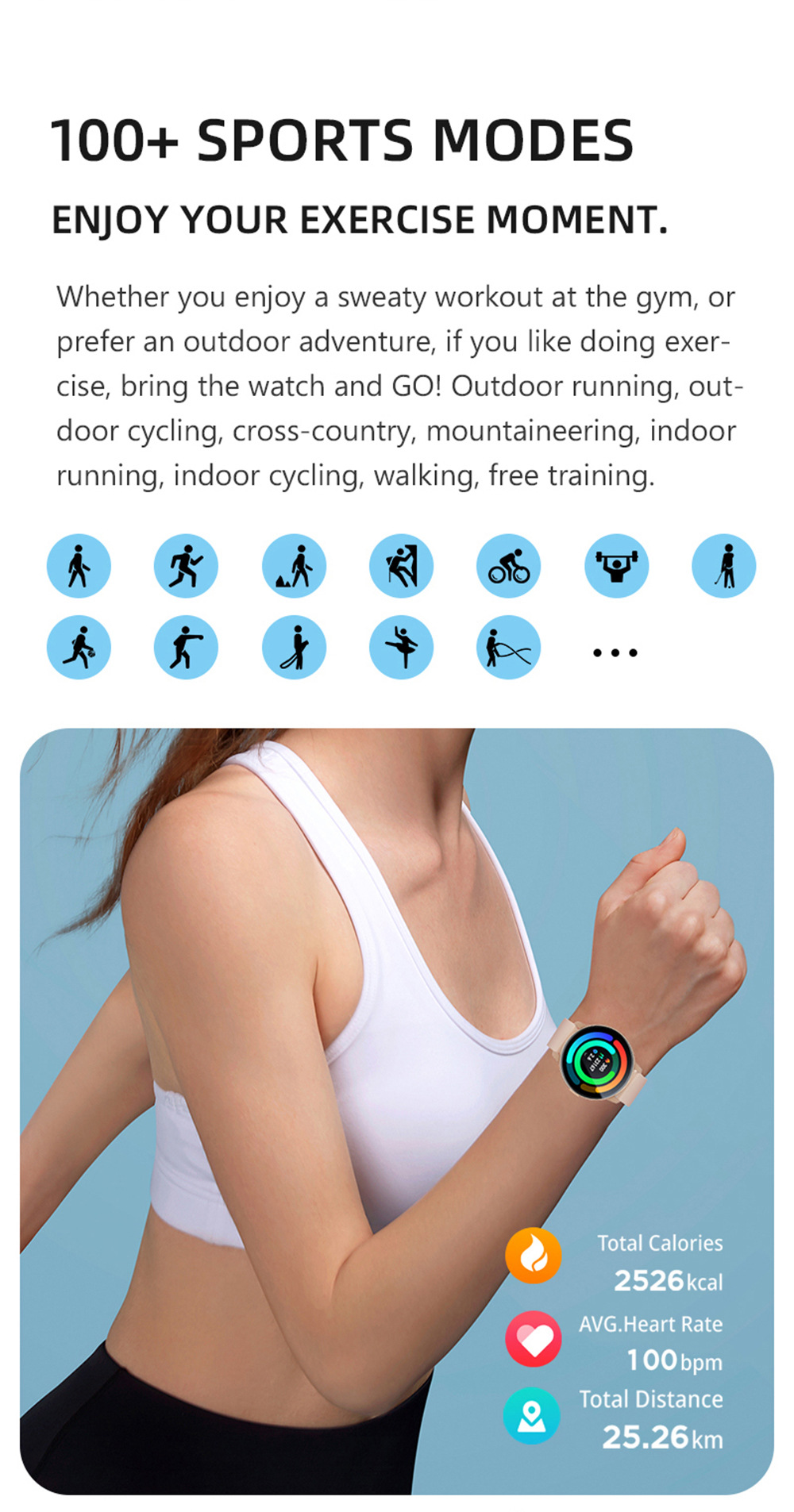 Home Fashion Simple Smart Watch - Black