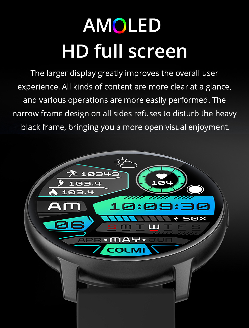 Home Fashion Simple Smart Watch - Black