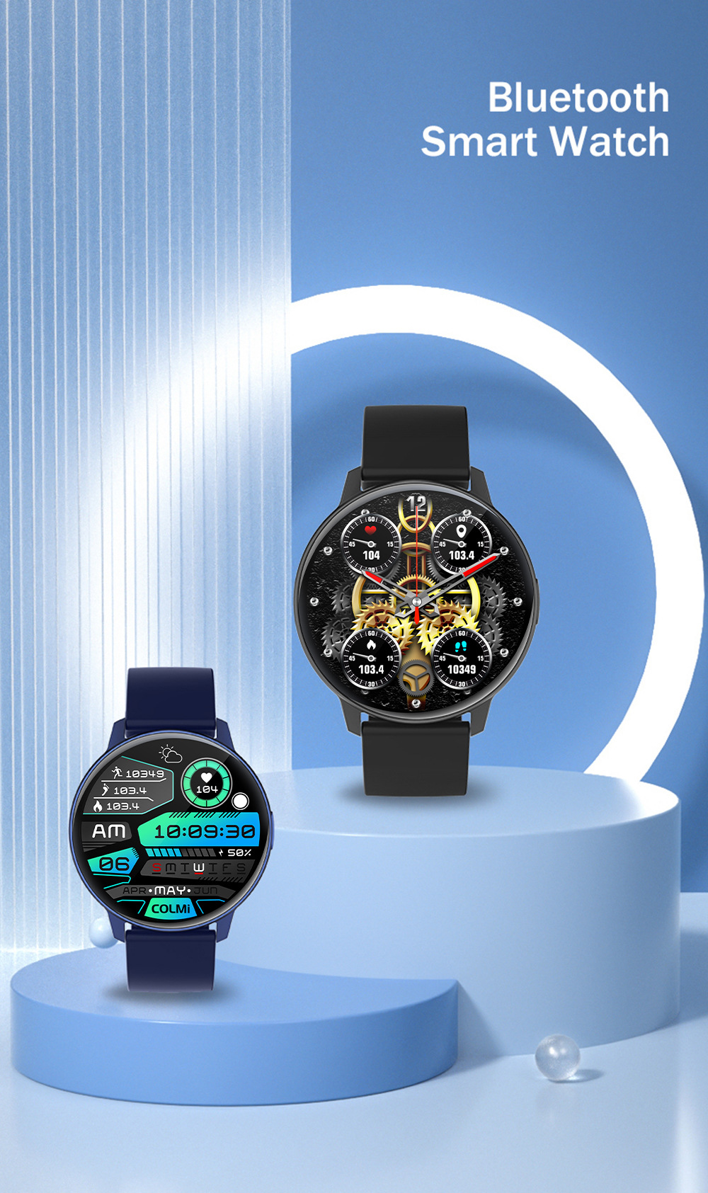 Home Fashion Simple Smart Watch - Black
