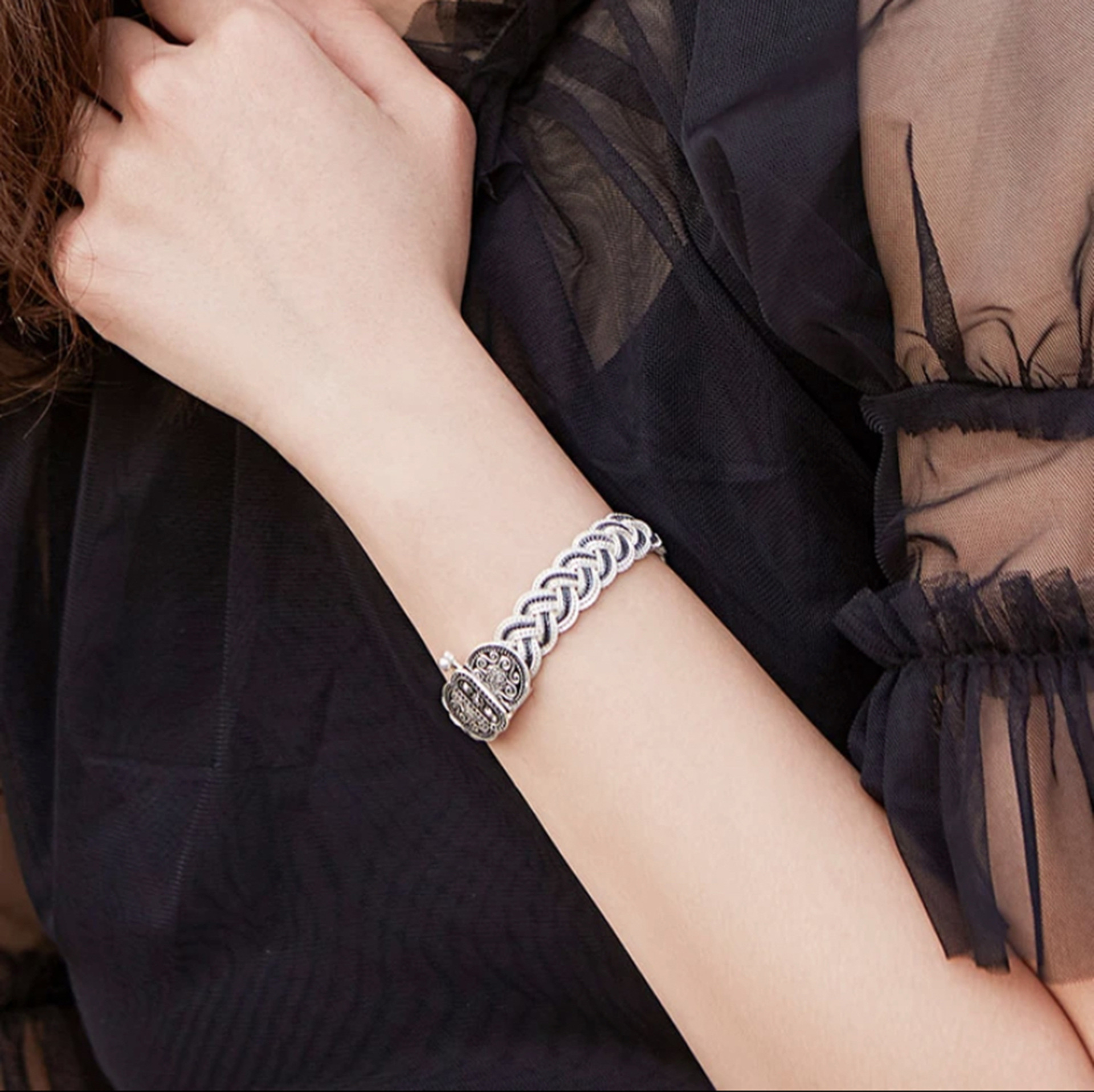 Sterling Silver Vintage Weave Bracelet Image 4