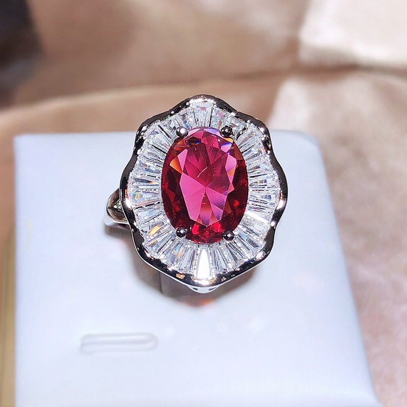 Anillo Rojo Llamativo con Piedra para Mujer 2