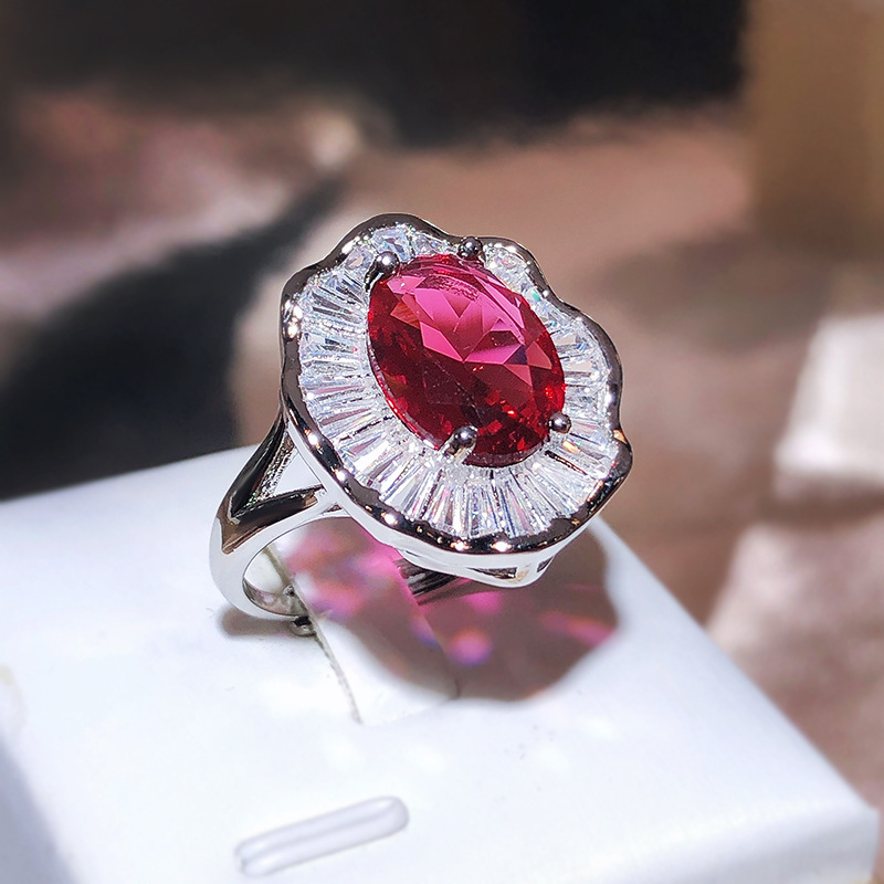 Anillo Rojo Llamativo con Piedra para Mujer 3