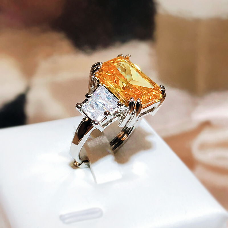 Overturn Stone Inlay Powder Rhinestone Ring Blue