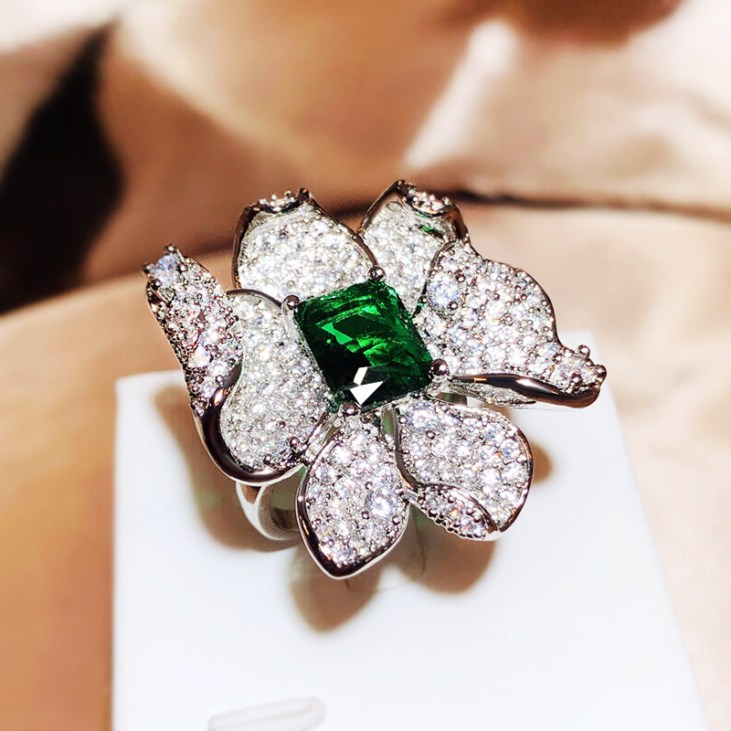 Petal Flower Full Diamond Ring Image 1