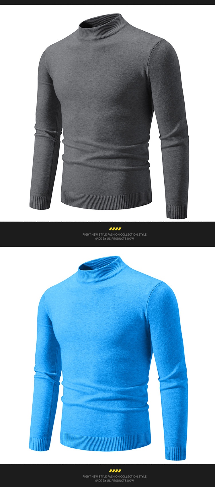 Round Neck Sweater - Sky Blue
