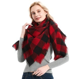 European And American Autumn And Winter Plus-sized Double-sided Qicaigei Scarf Women's Shawl