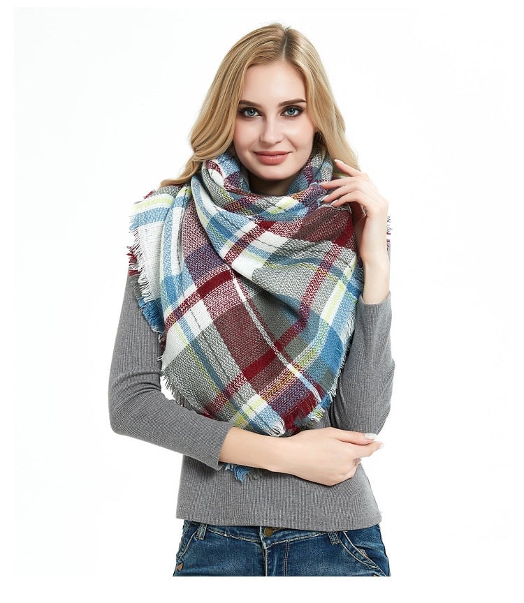 European And American Autumn And Winter Plus-sized Double-sided Qicaigei Scarf Women's Shawl