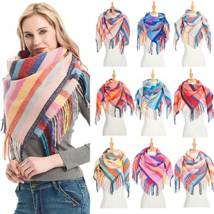 European And American Autumn And Winter Plus-sized Double-sided Qicaigei Scarf Women's Shawl