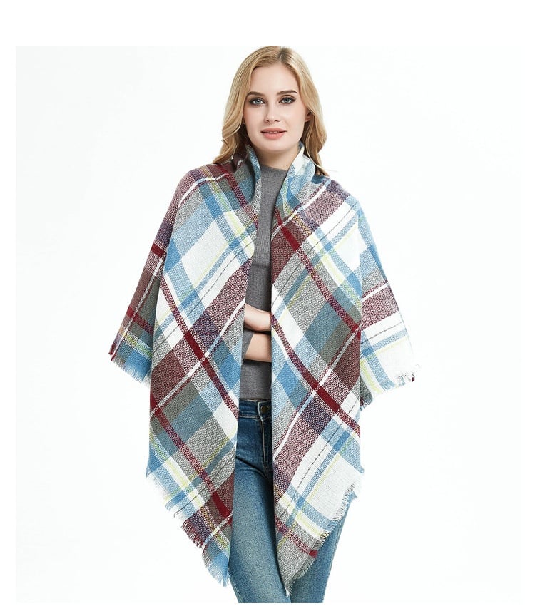 European And American Autumn And Winter Plus-sized Double-sided Qicaigei Scarf Women's Shawl