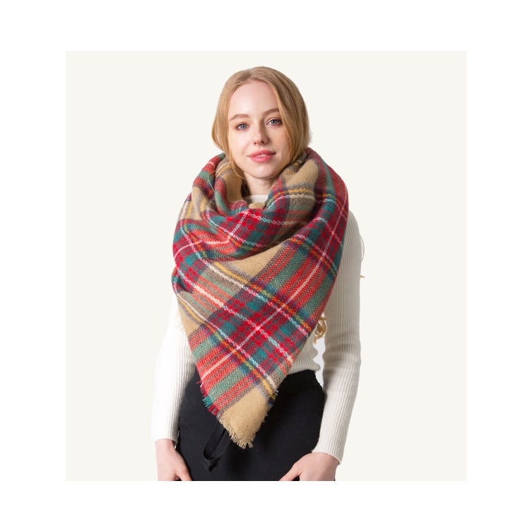 European And American Autumn And Winter Plus-sized Double-sided Qicaigei Scarf Women's Shawl