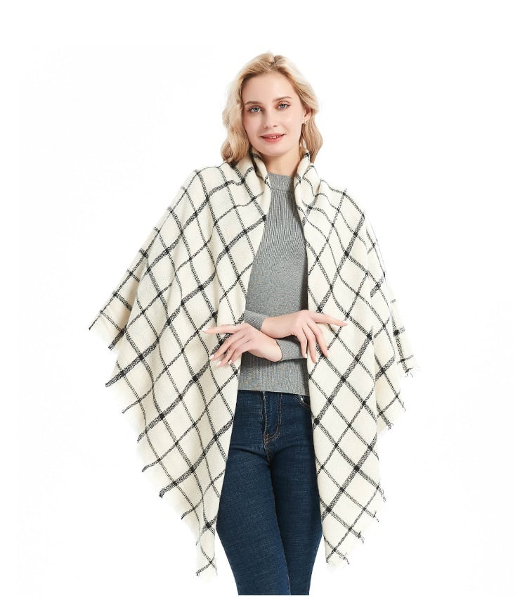 European And American Autumn And Winter Plus-sized Double-sided Qicaigei Scarf Women's Shawl