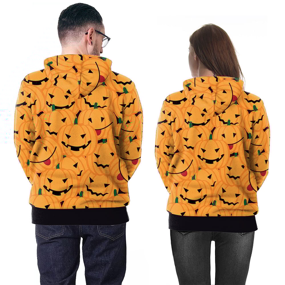 Women's Halloween Couple Loose Hooded Sweater 3