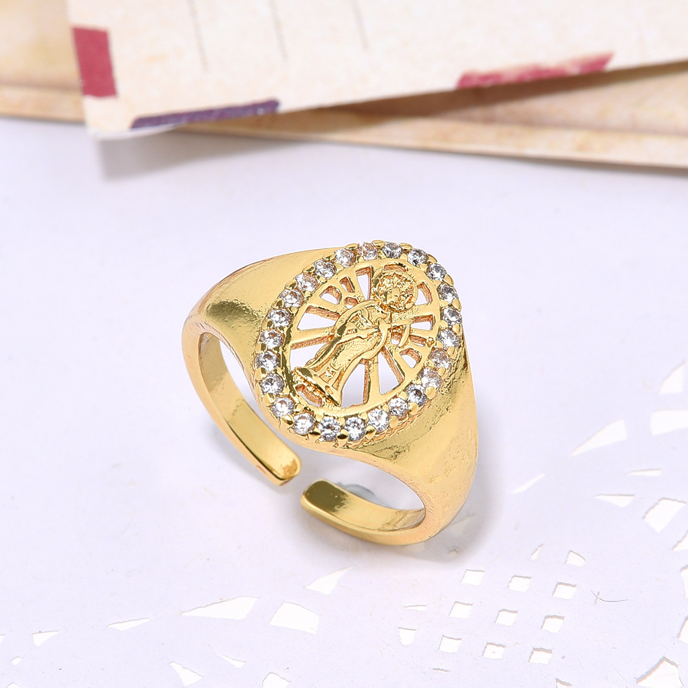 Copper Plating 18K Gold Micro Zircon Ring Image 5