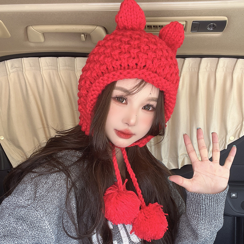 Thermal Knitting Cute Rabbit Ear Hat - Image 1
