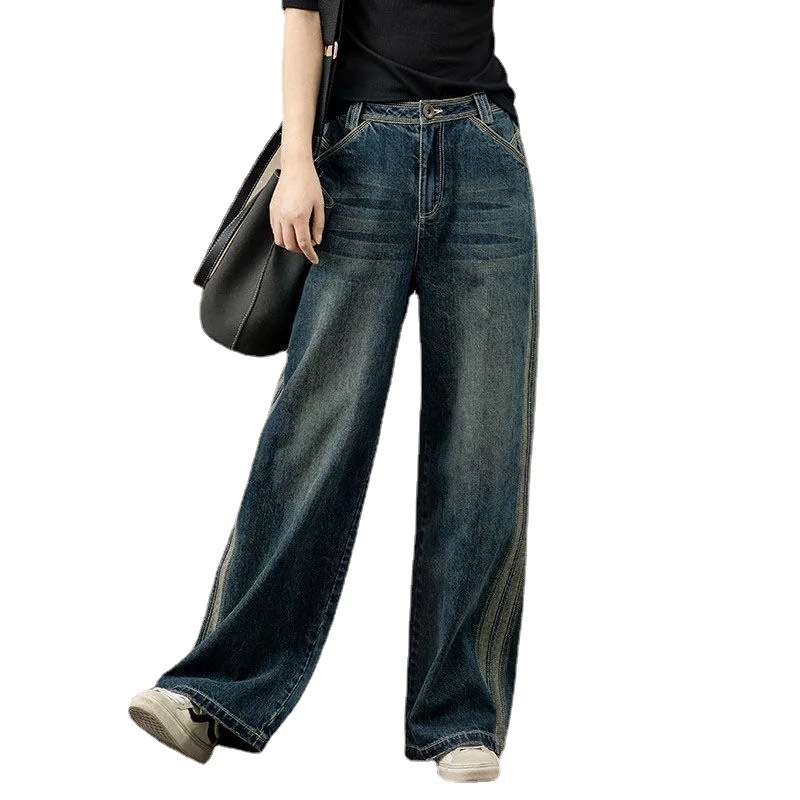 High Waist Loose Drooping Straight Wide Leg Women Pants 2