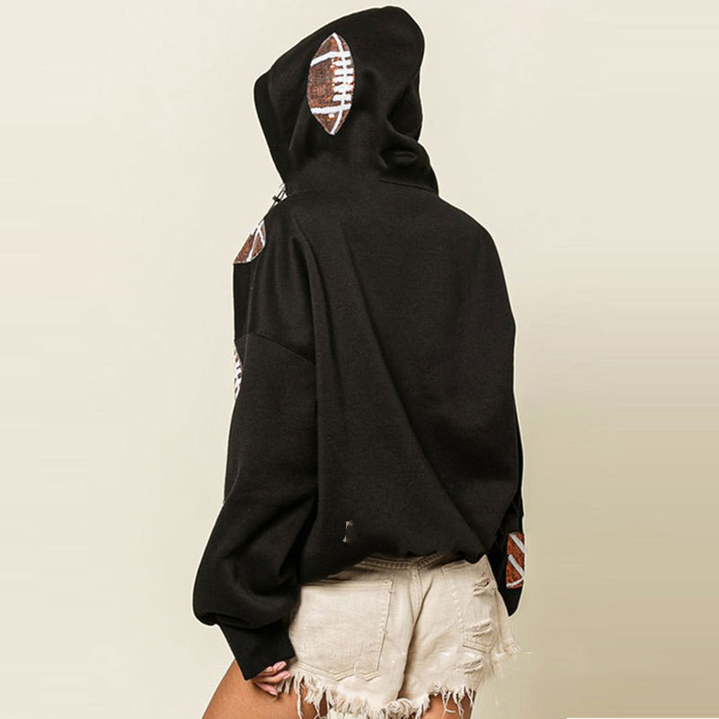 Hooded Printed Sweater Image 1