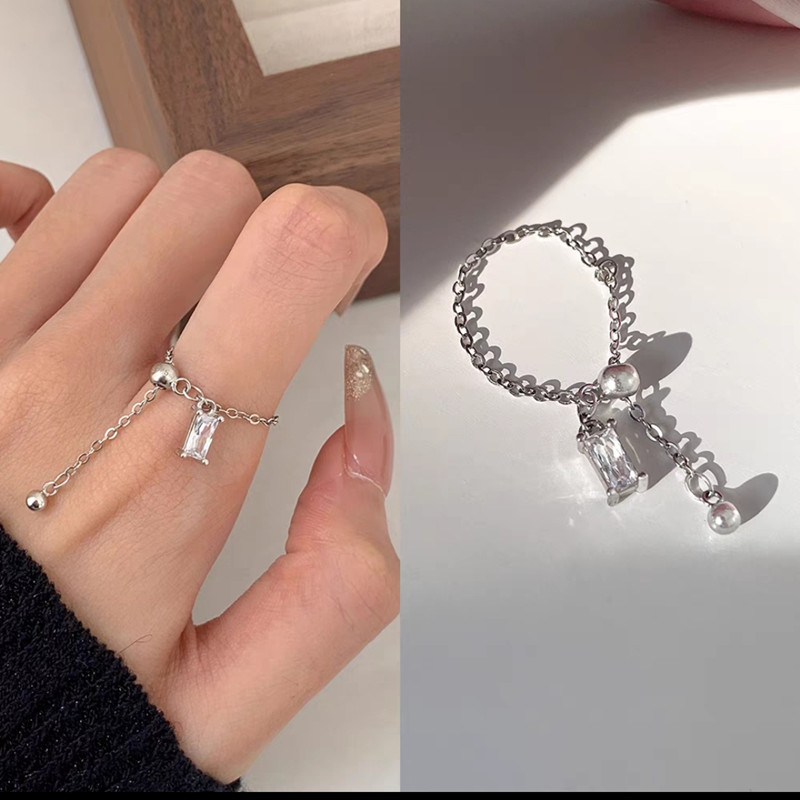Bague Tirette Diamant Bleu