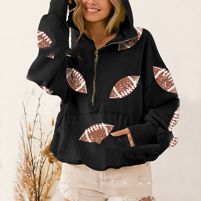 Hooded Printed Sweater Image 4