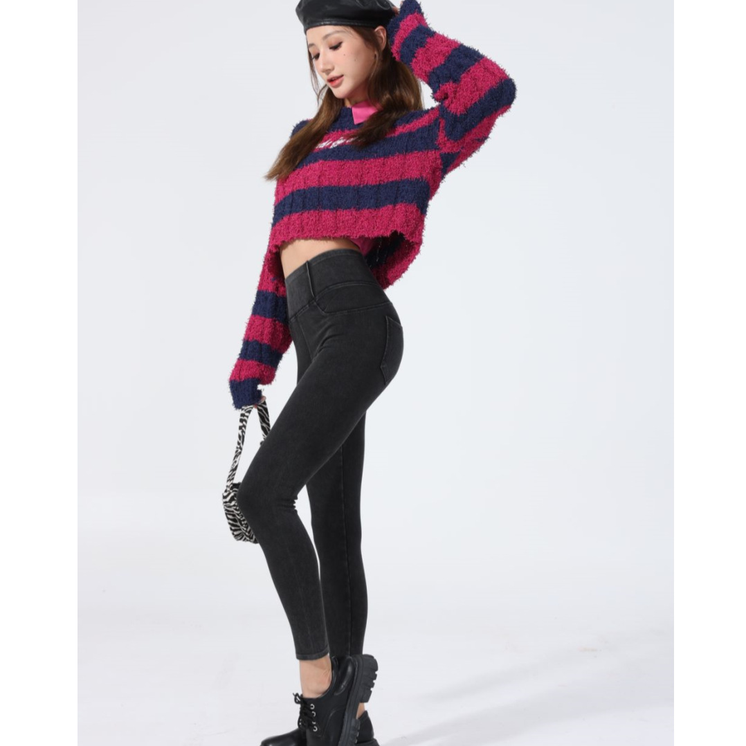 Denim Yoga Pants Image 3