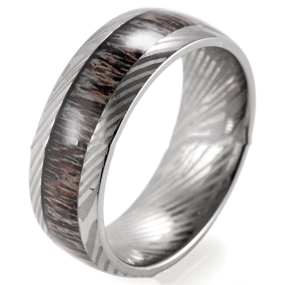 Men's Outdoor Natural Antlers Ring Image 3