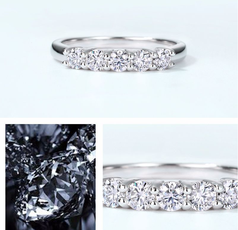 Moissanite Tanabata Valentine's Day Ring Image 4
