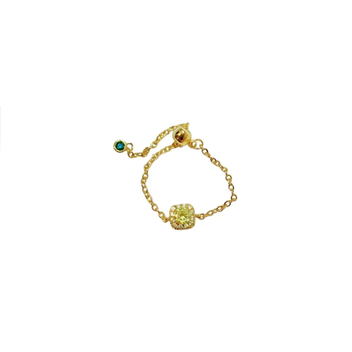 Women's Fashion Simple Small Yellow Diamond Soft Chain Ring Image 1