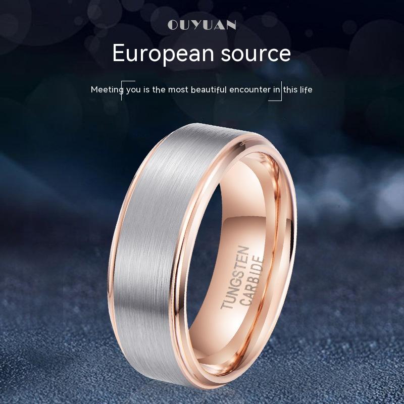 Cold Style Tungsten Gold Ring 4