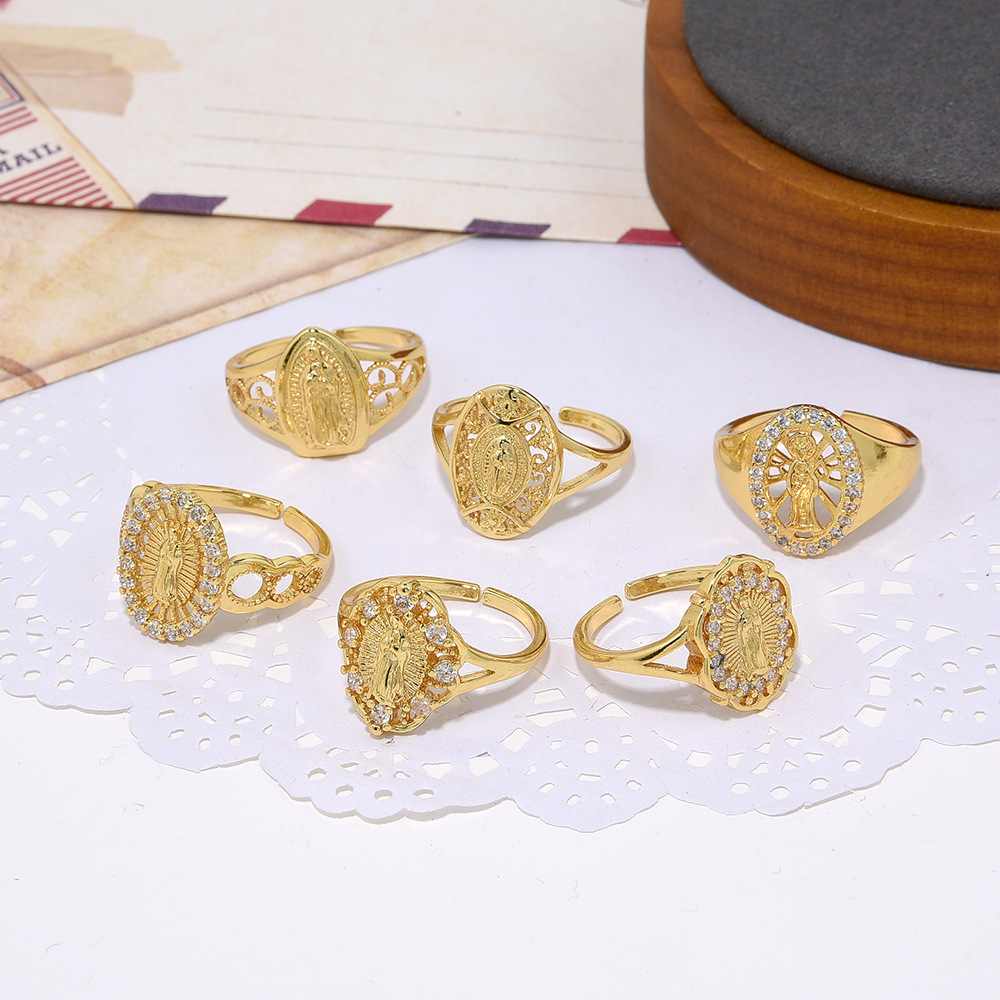 Copper Plating 18K Gold Micro Zircon Ring Image 3
