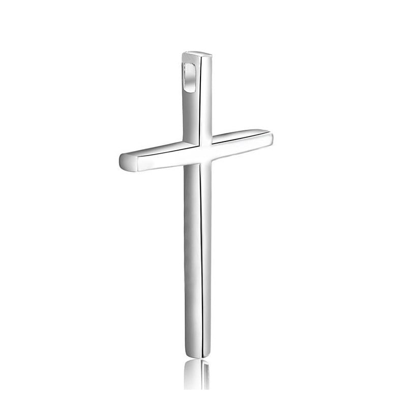 925 Sterling Silver Glossy Cross Pendant Image 3