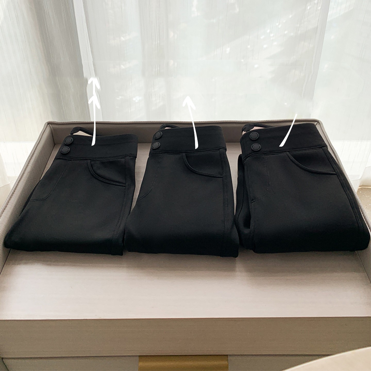Different sizes of leggings