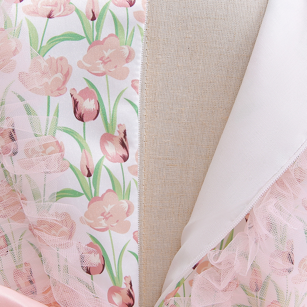 Girls' Fashion Simple Mesh Printed Dress Image 9