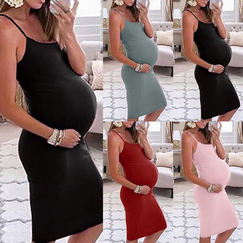 Women's Comfortable Loose Fashion Pregnant Women's Suspender Dress Image 6