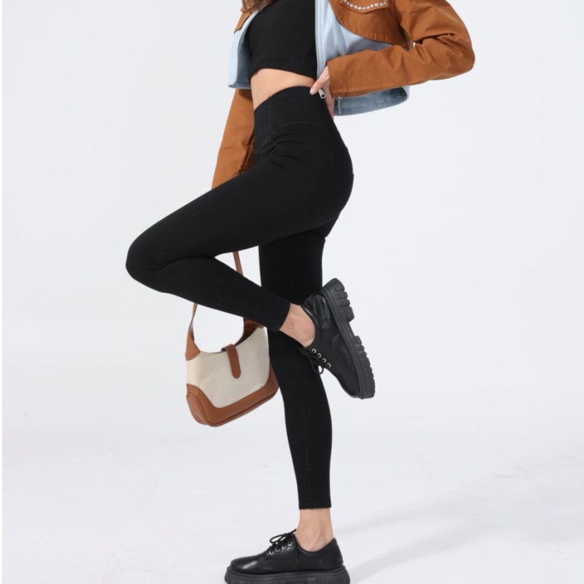 Denim Yoga Pants Image 5