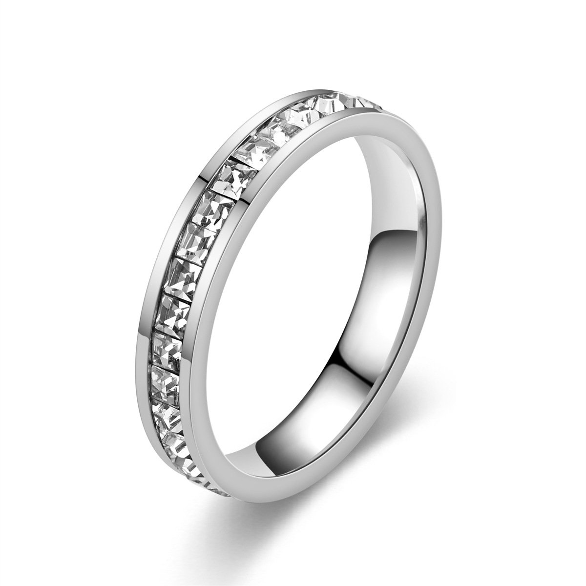 Small Square Diamond Full Diamond Starry Ring 1