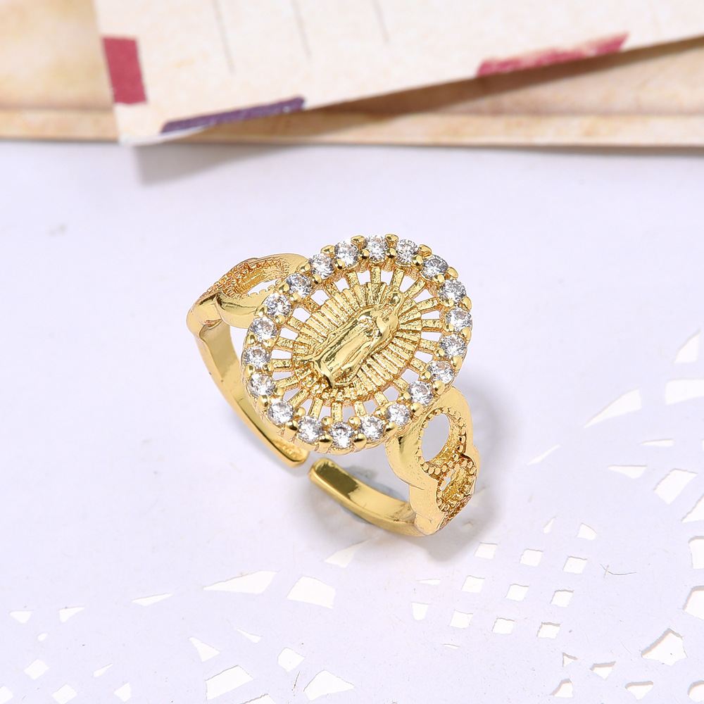 Copper Plating 18K Gold Micro Zircon Ring Image 7
